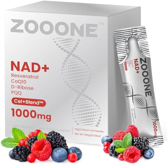 zooone- NAD+ Supplement 30pcs,Premium Nicotinamide Riboside &Resveratrol,DNA Repair & Healthy Aging，Advanced NAD Supplement for Men &Women, Boosts Cellular Energy